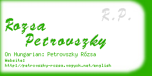 rozsa petrovszky business card